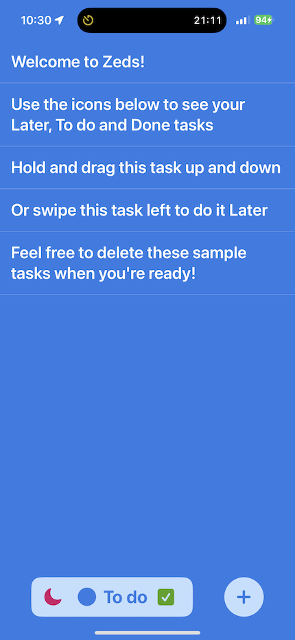Zeds on iPhone with clearer tabs